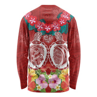 Polynesian Valentine Day Long Sleeve Shirt Love Couple Turtle Maori Hibiscus Red Style LT03 - Polynesian Pride