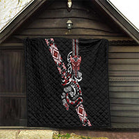 Aotearoa Toitu Te Tiriti-Honour the Treaty Quilt Maori Taniwha Haka with Taniko and Tukutuku