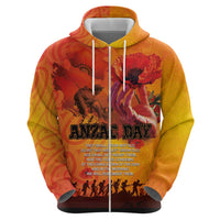 Australia and New Zealand ANZAC Day Hoodie Soldiers Memories - Red Poppies with Aboriginal and Maori Art