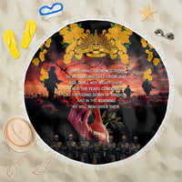 Australia ANZAC Day Beach Blanket Forever in My Thoughts LT03 One Size 150cm Black - Polynesian Pride