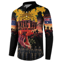Australia ANZAC Day Button Sweatshirt Forever in My Thoughts LT03 - Polynesian Pride