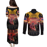 Australia ANZAC Day Couples Matching Puletasi and Long Sleeve Button Shirt Forever in My Thoughts LT03 - Polynesian Pride