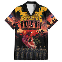 Australia ANZAC Day Family Matching Off Shoulder Maxi Dress and Hawaiian Shirt Forever in My Thoughts