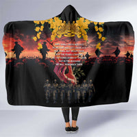 Australia ANZAC Day Hooded Blanket Forever in My Thoughts LT03 One Size Black - Polynesian Pride