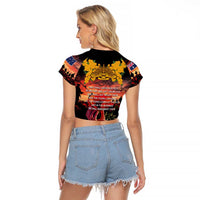 Australia ANZAC Day Raglan Cropped T Shirt Forever in My Thoughts LT03 - Polynesian Pride