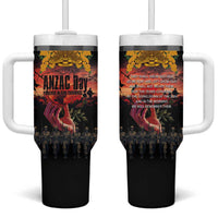 Australia ANZAC Day Tumbler With Handle Forever in My Thoughts LT03 One Size: 40 oz Black - Polynesian Pride