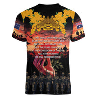Australia ANZAC Day Women V-Neck T-Shirt Forever in My Thoughts LT03 - Polynesian Pride