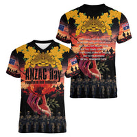 Australia ANZAC Day Women V-Neck T-Shirt Forever in My Thoughts LT03 - Polynesian Pride