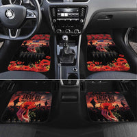 New Zealand ANZAC Day Car Mats Forever in My Thoughts LT03 Set 4pcs Black - Polynesian Pride