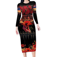 New Zealand ANZAC Day Long Sleeve Bodycon Dress Forever in My Thoughts