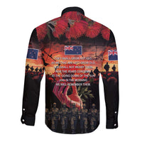 New Zealand ANZAC Day Long Sleeve Button Shirt Forever in My Thoughts LT03 - Polynesian Pride