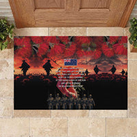 New Zealand ANZAC Day Rubber Doormat Forever in My Thoughts LT03 Black - Polynesian Pride