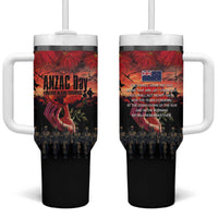 New Zealand ANZAC Day Tumbler With Handle Forever in My Thoughts LT03 One Size: 40 oz Black - Polynesian Pride