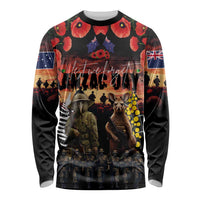 Australia and New Zealand ANZAC Day Long Sleeve Shirt Kangaroo and Kiwi Bird Soldier - Forever in My Thoughts