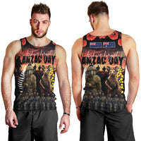 Australia and New Zealand ANZAC Day Men Tank Top Kangaroo and Kiwi Bird Soldier - Forever in My Thoughts