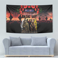 Australia and New Zealand ANZAC Day Tapestry Kangaroo and Kiwi Bird Soldier - Forever in My Thoughts