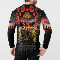 Australia ANZAC Day Button Sweatshirt Kangaroo and Koala Soldier - Forever in My Thoughts LT03 - Polynesian Pride