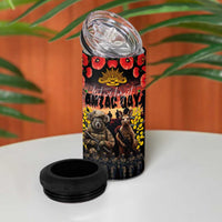 Australia ANZAC Day 4 in 1 Can Cooler Tumbler Kangaroo and Koala Soldier Forever in My Thoughts LT03 - Polynesian Pride