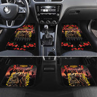 Australia ANZAC Day Car Mats Kangaroo and Koala Soldier - Forever in My Thoughts LT03 Set 4pcs Black - Polynesian Pride