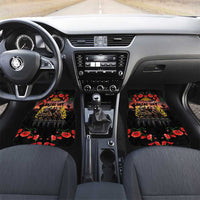 Australia ANZAC Day Car Mats Kangaroo and Koala Soldier - Forever in My Thoughts LT03 Set 2pcs - Front Black - Polynesian Pride