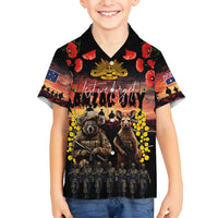 Australia ANZAC Day Family Matching Off Shoulder Short Dress and Hawaiian Shirt Kangaroo and Koala Soldier - Forever in My Thoughts