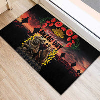 Australia ANZAC Day Rubber Doormat Kangaroo and Koala Soldier - Forever in My Thoughts LT03 - Polynesian Pride