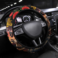 Australia ANZAC Day Steering Wheel Cover Kangaroo and Koala Soldier - Forever in My Thoughts LT03 Universal Fit Black - Polynesian Pride