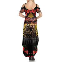 Australia ANZAC Day Summer Maxi Dress Kangaroo and Koala Soldier - Forever in My Thoughts LT03 - Polynesian Pride