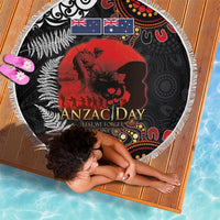 Australia and New Zealand ANZAC Day Beach Blanket Aboriginal and Maori Art Pattern - Gallipoli Lest We Forget LT03 - Polynesian Pride