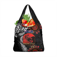 Australia and New Zealand ANZAC Day Grocery Bag Aboriginal and Maori Art Pattern - Gallipoli Lest We Forget