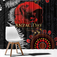 Australia and New Zealand ANZAC Day Window Curtain Aboriginal and Maori Art Pattern - Gallipoli Lest We Forget LT03 - Polynesian Pride