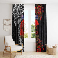 Australia and New Zealand ANZAC Day Window Curtain Aboriginal and Maori Art Pattern - Gallipoli Lest We Forget LT03 - Polynesian Pride