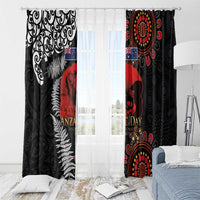 Australia and New Zealand ANZAC Day Window Curtain Aboriginal and Maori Art Pattern - Gallipoli Lest We Forget LT03 - Polynesian Pride