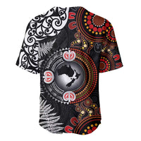 Australia and New Zealand Together Baseball Jersey Aboriginal and Maori Art Tattoo
