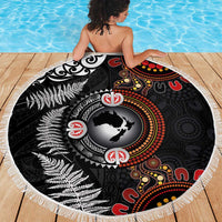 Australia and New Zealand Together Beach Blanket Aboriginal and Maori Art Tattoo LT03 - Polynesian Pride