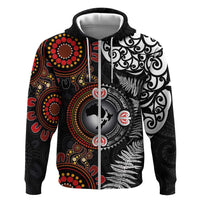 Australia and New Zealand Together Hoodie Aboriginal and Maori Art Tattoo