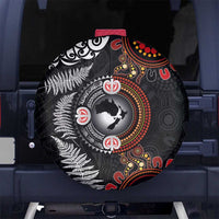 Australia and New Zealand Together Spare Tire Cover Aboriginal and Maori Art Tattoo