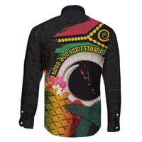 Vanuatu Selebretem 44th Indipendens Dei Family Matching Short Sleeve Bodycon Dress and Hawaiian Shirt Sand Drawing Turtle Melanesian Vibes LT03 - Polynesian Pride