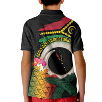 Vanuatu Selebretem 44th Indipendens Dei Kid Polo Shirt Sand Drawing Turtle Melanesian Vibes