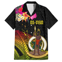 Vanuatu Ni-Van Hawaiian Shirt Coat of Arms Sand Drawing LT03 Black - Polynesian Pride
