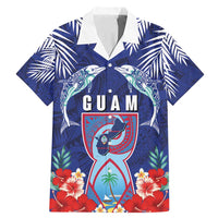 Guam Liberation Day Family Matching Mermaid Dress and Hawaiian Shirt The Tribal Latte Stone and Dolphins with Hibiscus Chamorro Culture