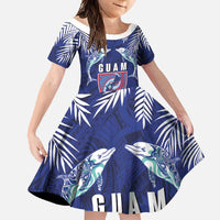 Guam Liberation Day Family Matching Summer Maxi Dress and Hawaiian Shirt The Tribal Latte Stone and Dolphins with Hibiscus Chamorro Culture