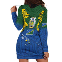 Solomon Islands Hoodie Dress The Guardians-Tribal Crocodile and Shark Melanesian Tattoo