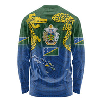 Solomon Islands Long Sleeve Shirt The Guardians-Tribal Crocodile and Shark Melanesian Tattoo