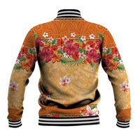 Hawaii Hibiscus Baseball Jacket Turtles and Tribal Motifs Vintage Floral Style LT03 - Polynesian Pride