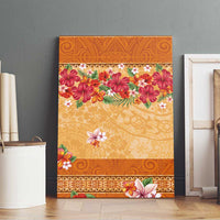 Hawaii Hibiscus Canvas Wall Art Turtles and Tribal Motifs Vintage Floral Style LT03 - Polynesian Pride