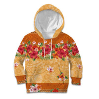 Hawaii Hibiscus Kid Hoodie Turtles and Tribal Motifs Vintage Floral Style