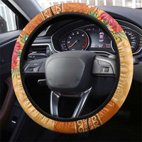 Hawaii Hibiscus Steering Wheel Cover Turtles and Tribal Motifs Vintage Floral Style