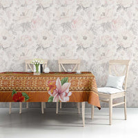 Hawaii Hibiscus Tablecloth Turtles and Tribal Motifs Vintage Floral Style LT03 - Polynesian Pride