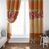 Hawaii Hibiscus Window Curtain Turtles and Tribal Motifs Vintage Floral Style LT03 - Polynesian Pride